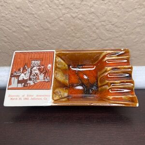 Rare Vintage 1970s Tobacciana Ashtray Medical Ether Anesthesia Scene JeffersonGA